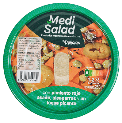 Ensalada pimiento rojo asado, alcaparras y jalapeño