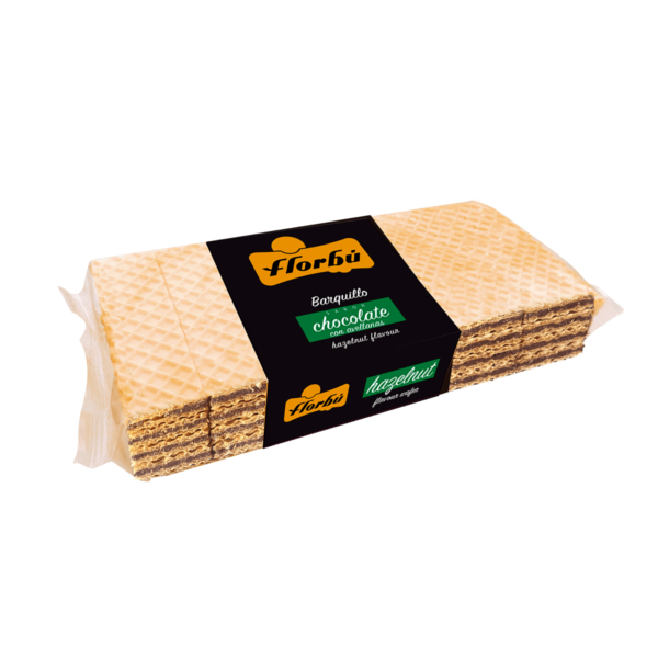 barquillo chocolate con avellanas 150 gramos Florbú
