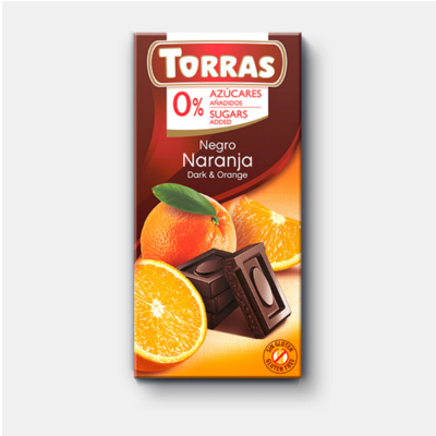 chocolate blanco con naranja sin azucar 75 gramos